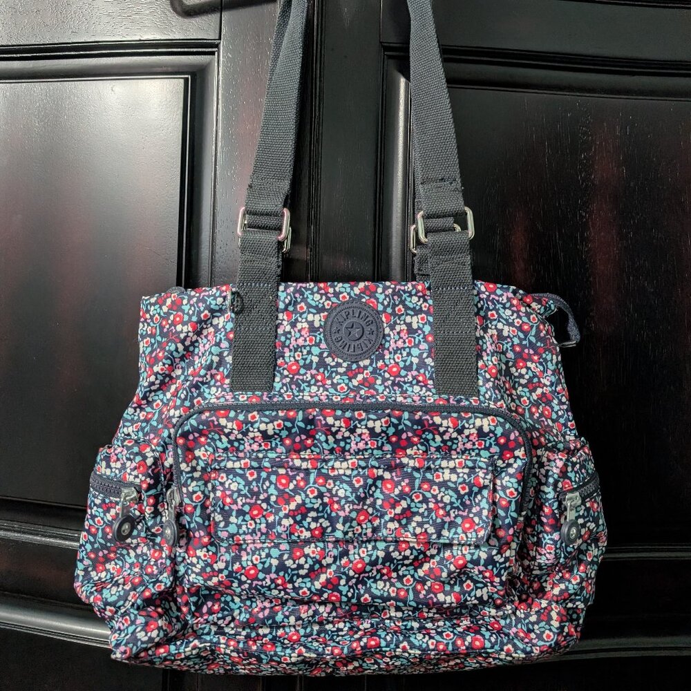 Kipling Alvy Glistening Poppy Blue Convertible Bag W/ Custom Extended Straps